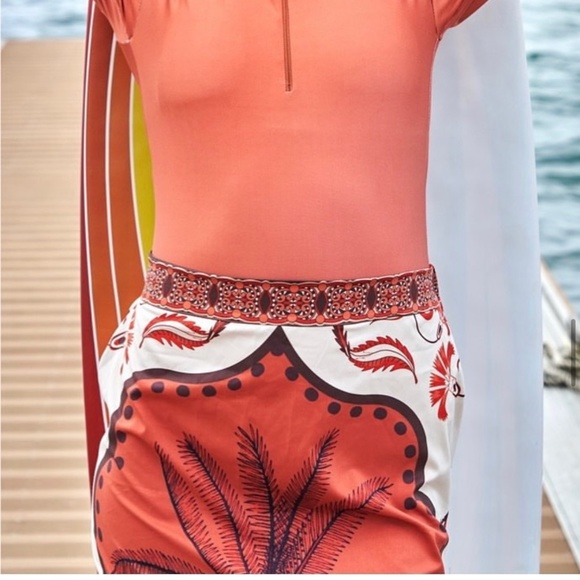 Formentara swim terracotta modest swim skirt and top set - Picture 2 of 6